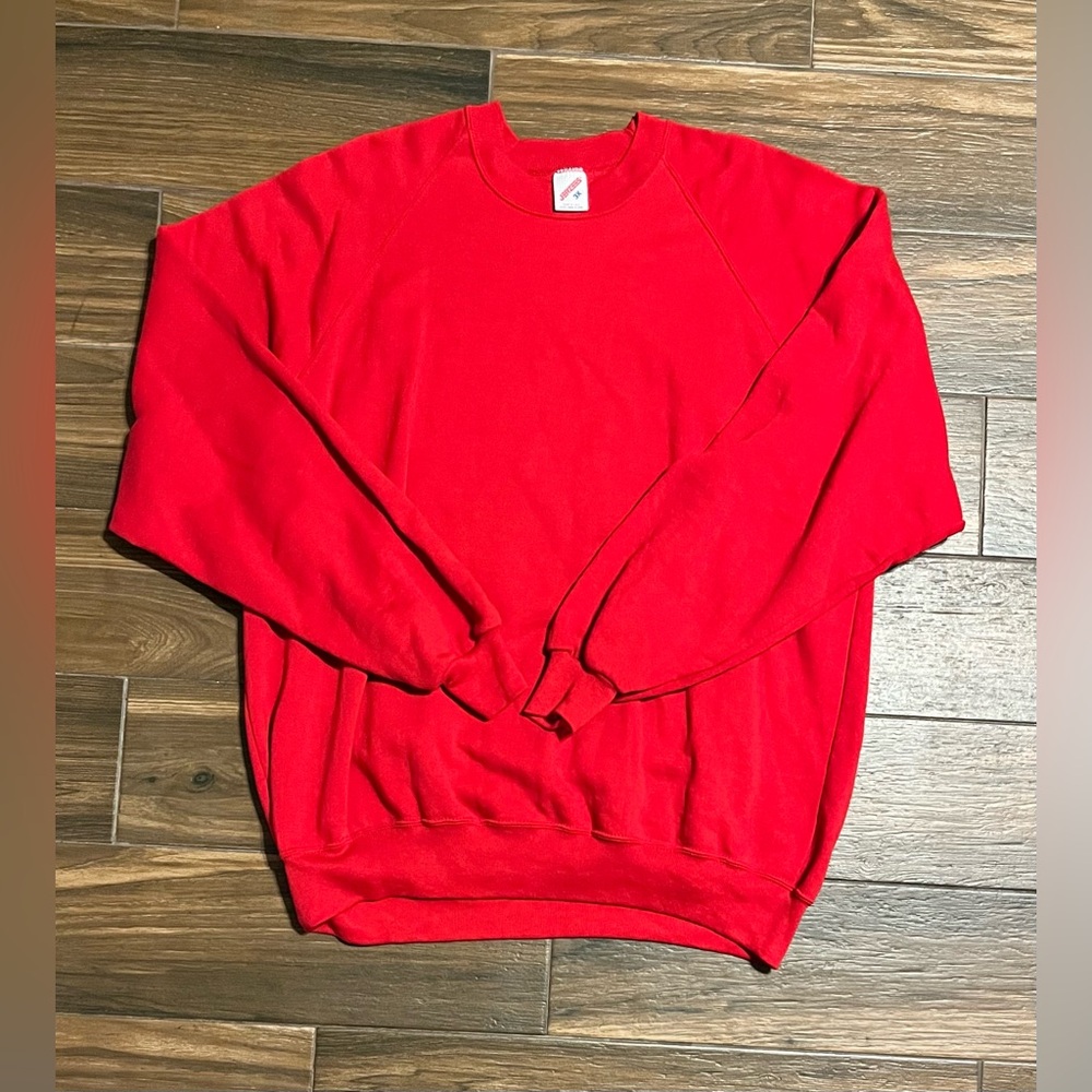 Jerzees Red Crewneck Single Stitch Sweatshirt Made in USA‎ Vintage